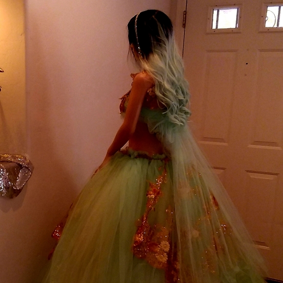 BREEA Mint & Gold Boho Beach Wedding Ballgown Set - Picture 5 of 14